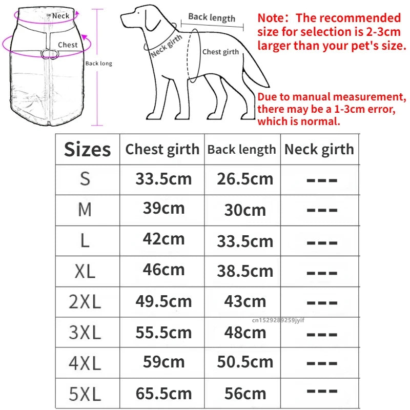 Waterproof Dog Winter Coat – Padded Zipper Jacket