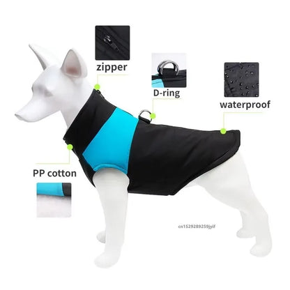 Waterproof Dog Winter Coat – Padded Zipper Jacket